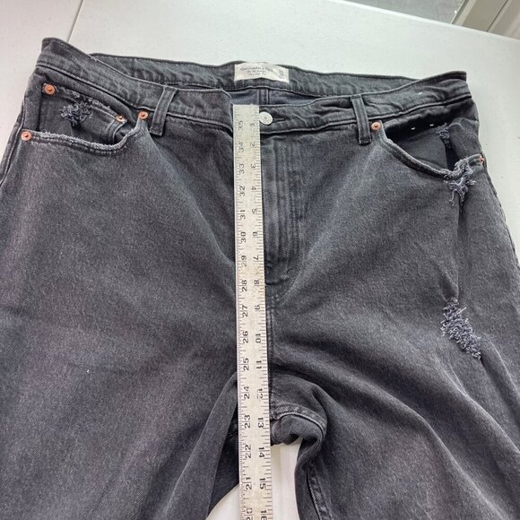 Abercrombie & Fitch Jeans Women's 18 Black The 90's Straight Ultra High Rise - Picture 8 of 11